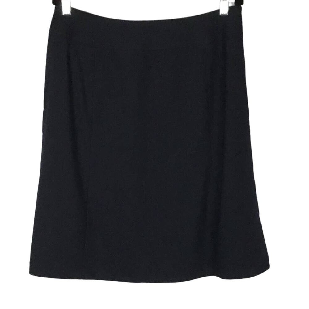 TALBOTS Skirt Italian Wool A Line Skirt Stretch Navy Blue sz 14 14P Office Prep